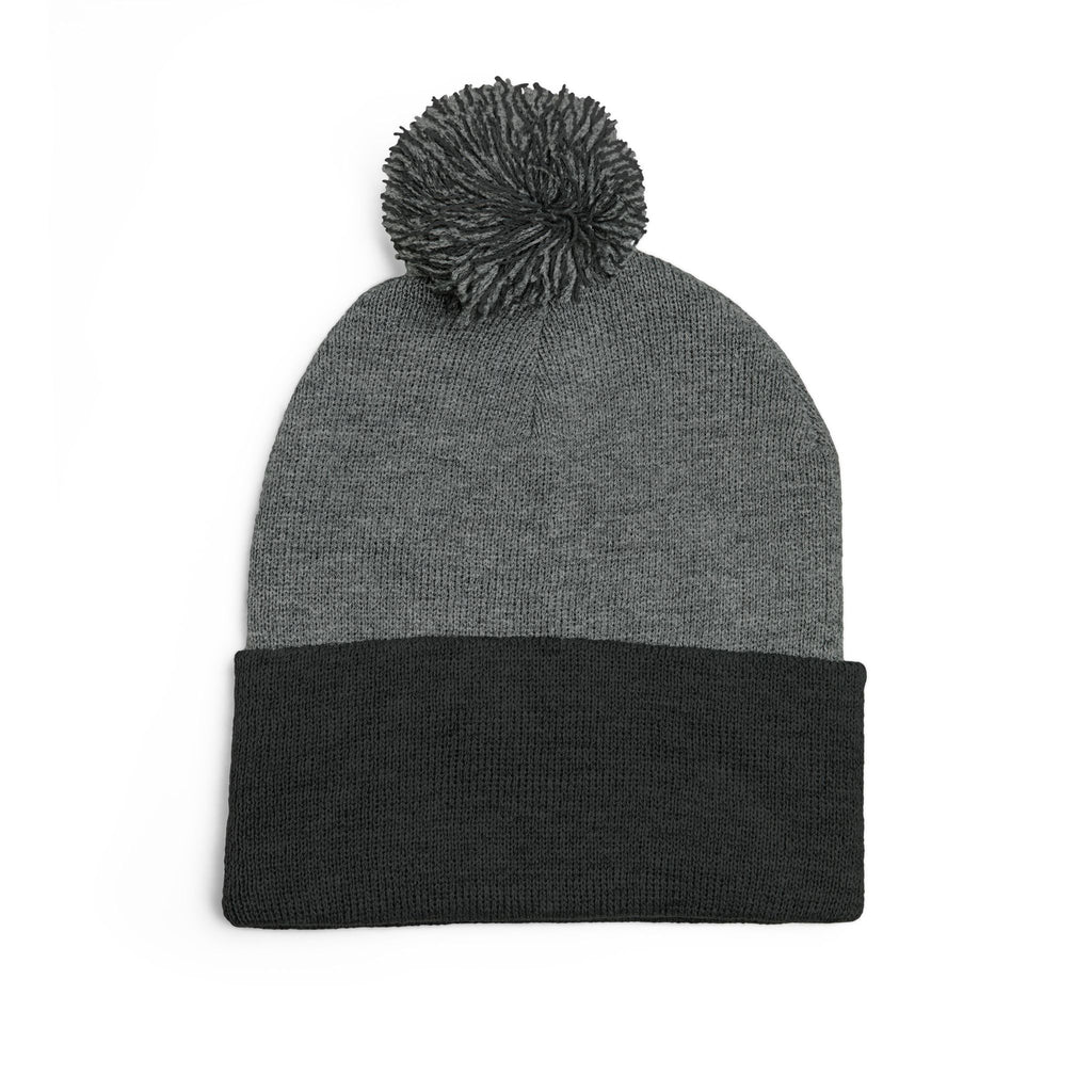 Pom-Pom Beanie — Embroidered "Goal Girls" Colorful Knit Winter Hat