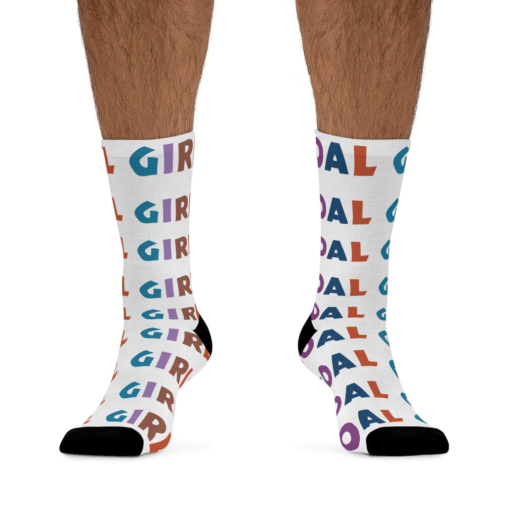 Goal Girls Pattern Socks - White