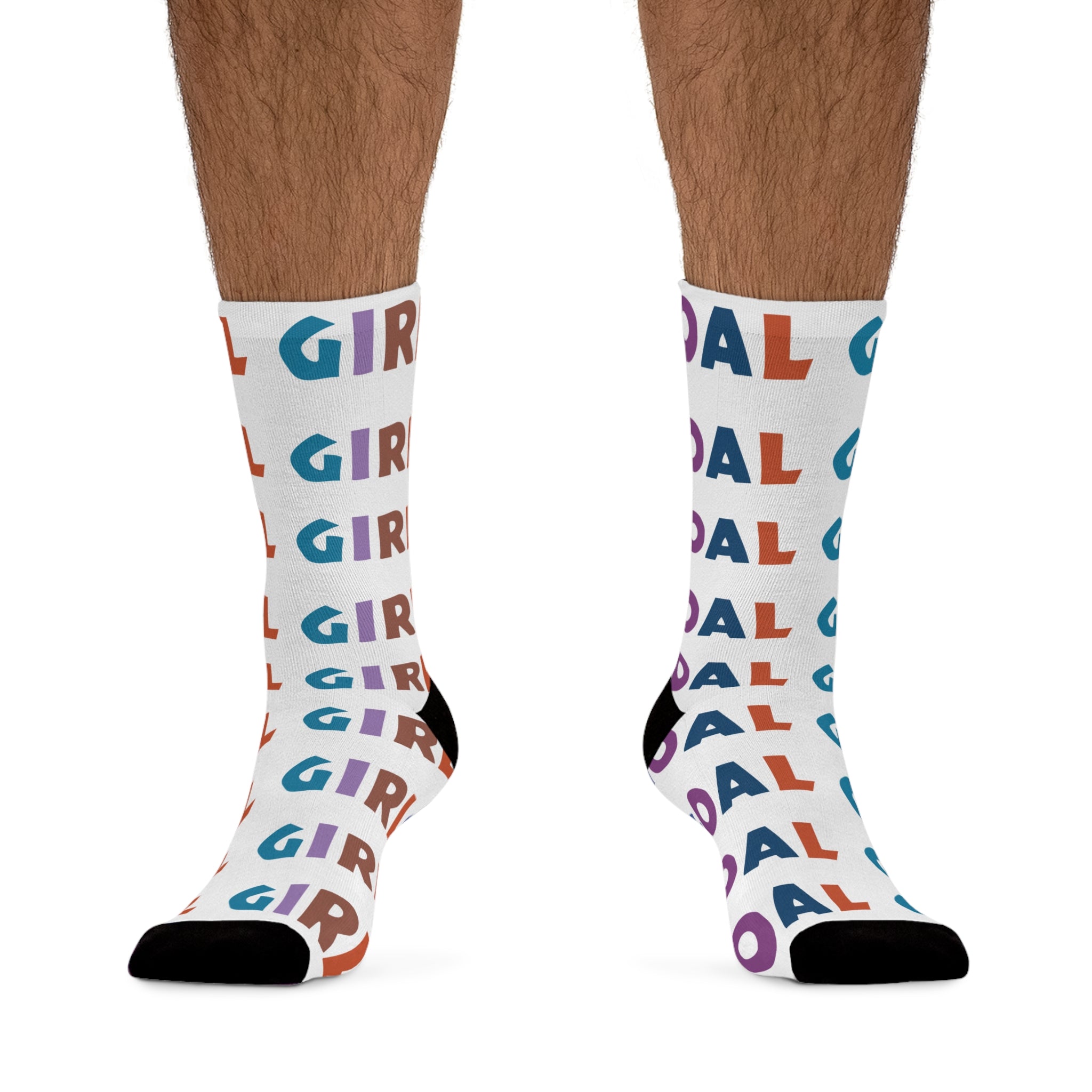 Goal Girls Pattern Socks - White