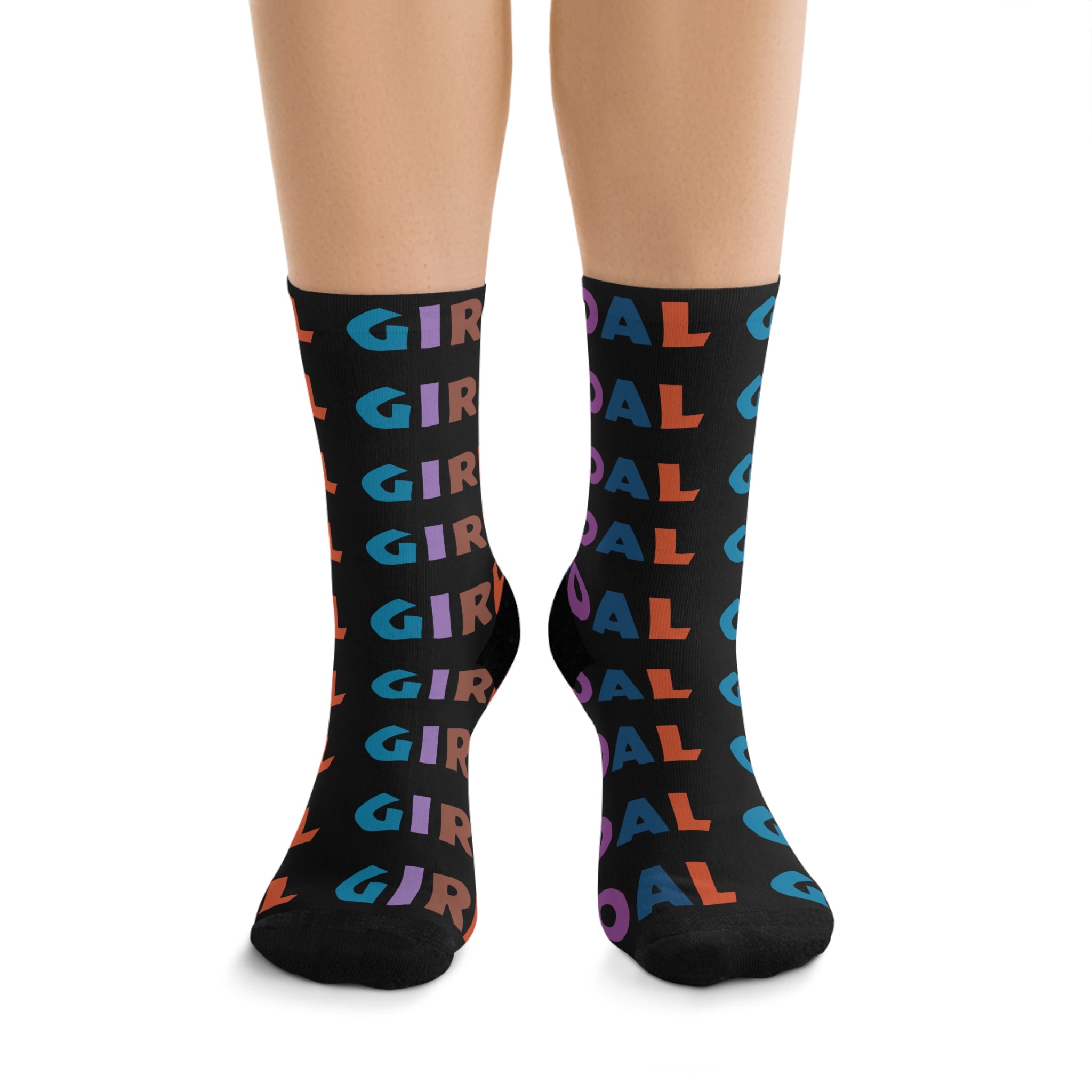 Goal Girls Pattern Socks - Black