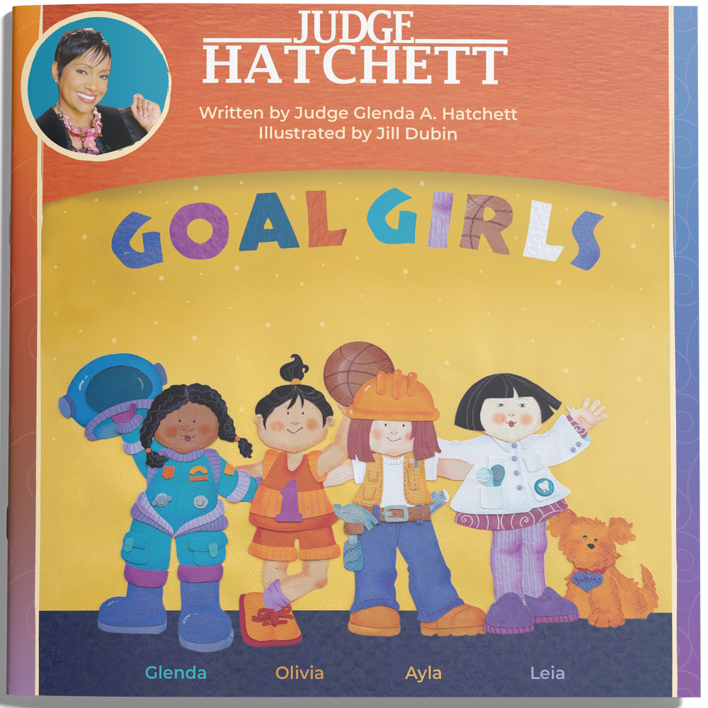 Book titled 'Goal Girls' by Judge Hatchett with colorful cover featuring cartoon characters on a white background.